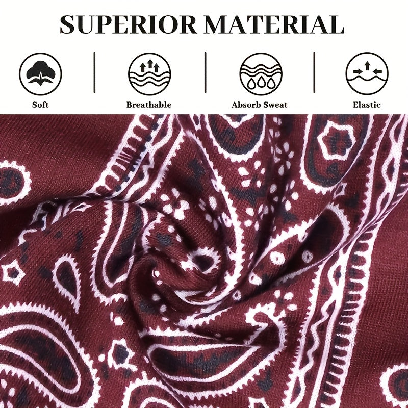 8pcs Paisley Yoga Wide Headbands, Elastic Sweat Wicking Sports Head Bands, Vintage African Turban Headband, Anti Slip, Soft Fabric, Comfy Fashion Hair Masks for Yoga, Skincare, Outdoor Occasions, Women's Daily Headwear & Hair Accessories Gifts