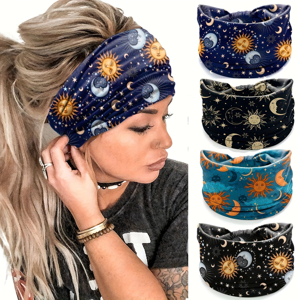 8pcs Mother Gift Wide Knot Headband Non-Slip Wrap Elastic Yoga Headband Fashion Headband - Solid Color, Sunflower Sports Headband Non-Slip Knot - Fashion Soft Headband Headwear for Women'S Daily Use