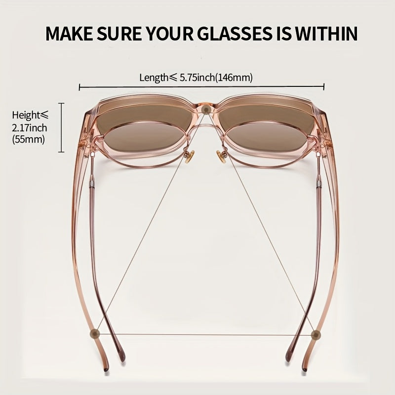 Fit Over Glasses 2-Pack — Large Retro Frames That Wear Over Prescription Eyewear, Unisex Sunglasses for Driving, Parties & Daily Use, Leopard & Black
