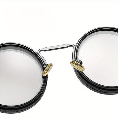 Steampunk Sunglasses Rotatable Flip-Up Lens UV400 Polarized - Vintage Round Goggles Men Women Cosplay Festival Travel Photography 2 Styles