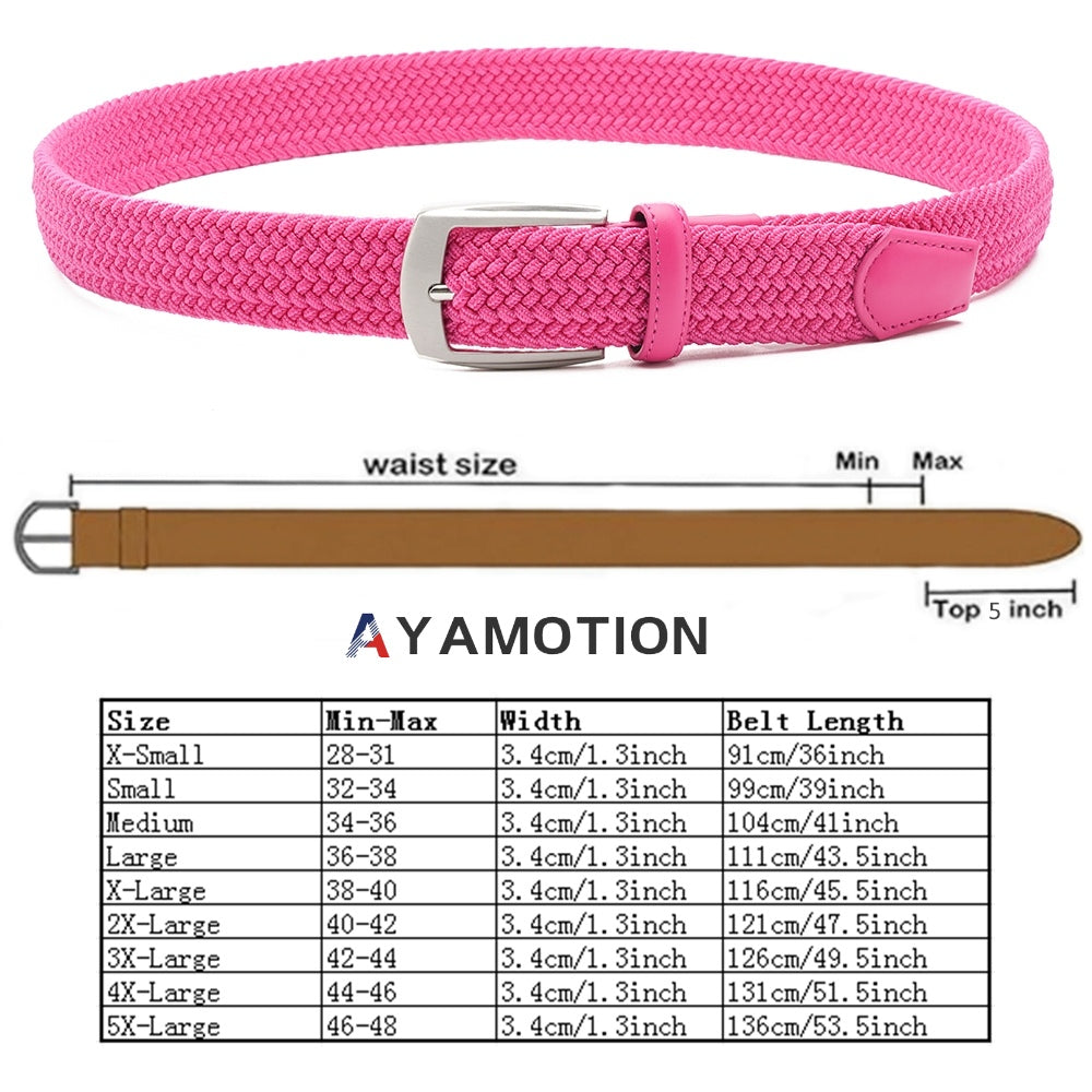 Ratchet Belt for Men & Women - Stretch Woven Elastic Braided, Auto Buckle, 32 Adjustments, Sizes S-XL, 5 Colors, Golf Wedding School Gift