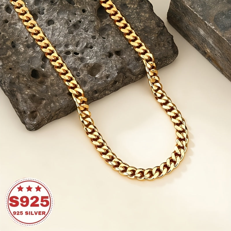 Hot Seller: 925 Sterling Silver Cuban Necklace, 9Mm Cuban Chain, Suitable for Both Men And Women. A Trendy Must-Have, Classic And Versatile, This Stylish, Made-In-China, High-End Necklace Makes a Great Gift