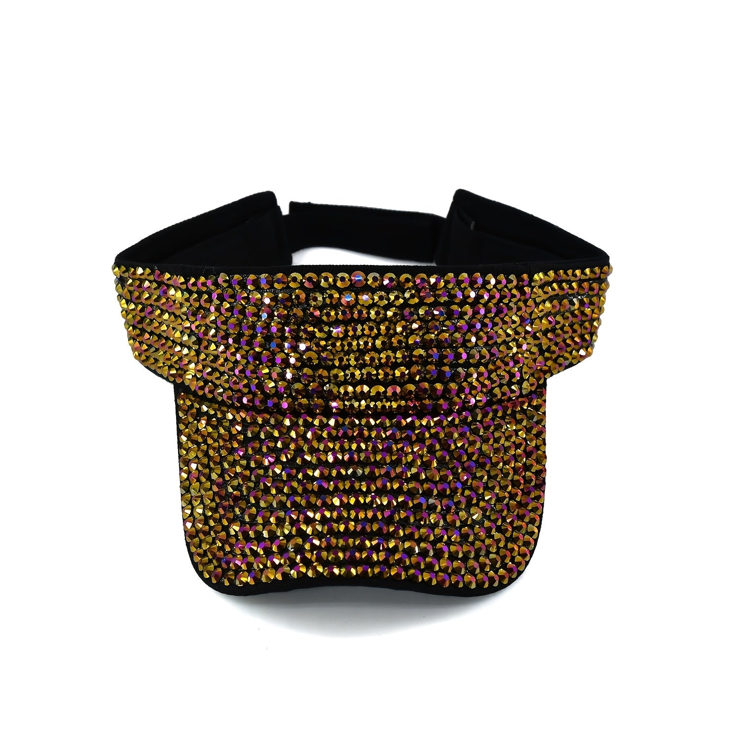 2025 New Arrival Women's Sparkling Rhinestone Visor Cap - Lightweight Elastic Fit Acrylic Baseball Cap for Outdoor Activities, Holiday Parties & Casual Wear, Multi-Color Options, Rhinestone Embellished Hat