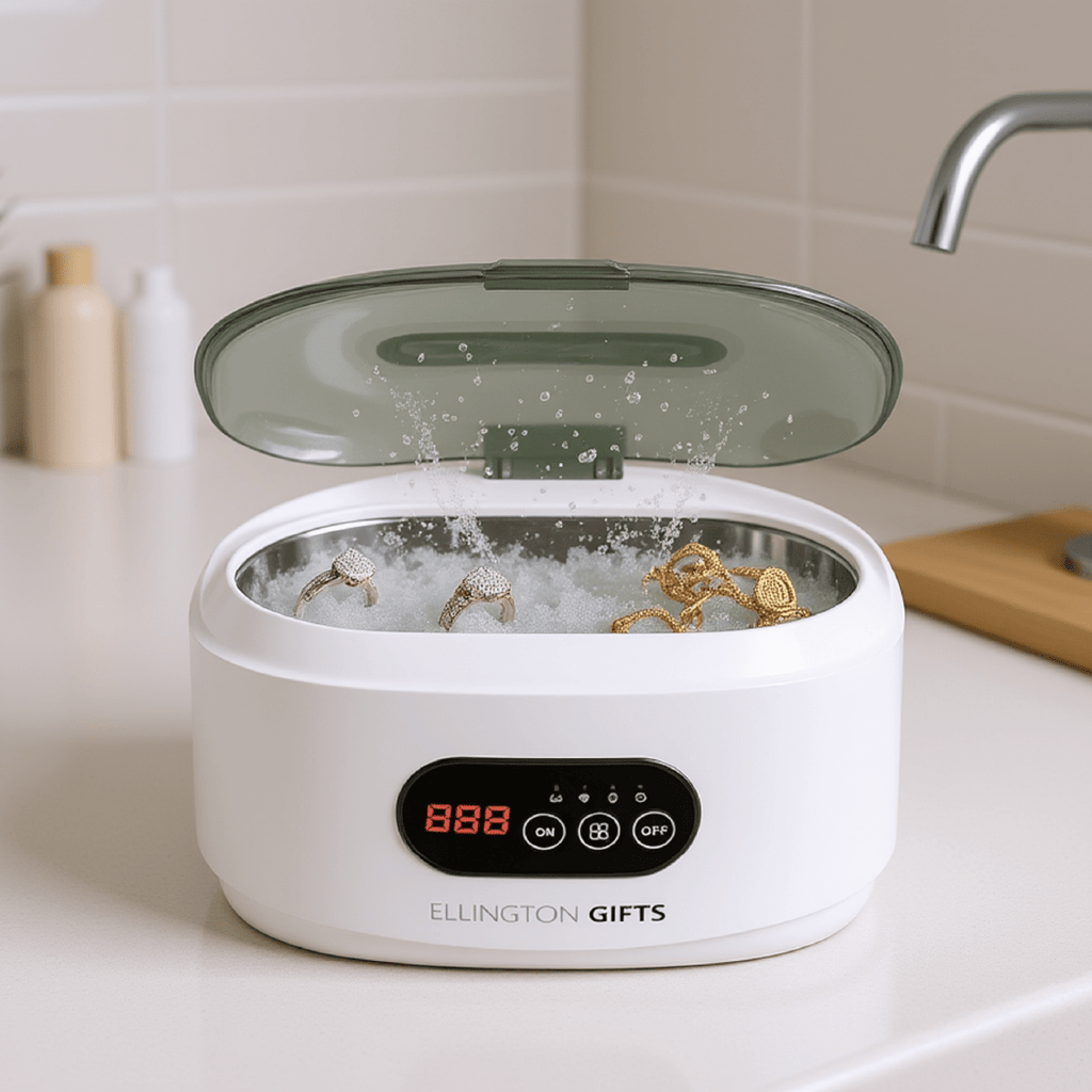 Ultrasonic Jewelry Cleaner, 48KHz Ultrasonic Cleaner Machine for Jewelry, Eyeglasses, Rings, Watch Strap, Dentures- Dual Cleaning Modes, 304 Stainless Steel Tank