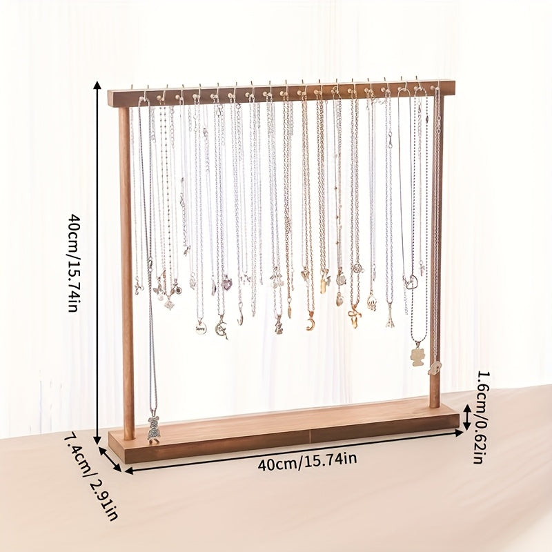 24 Hooks/ 36 Hooks, Multi-hook Necklace Display Stand-rustic Jewelry Storage Box, Suitable for Home Decor, Boutiques, and Retail Stores-sturdy Tabletop Jewelry Stand, Jewelry Display Rack for Dealership, Simple Design, Tool-free Assembly