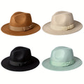 Panama Jazz Cap for Men And Women Featuring a Classic Wide Brim And Bow Knot Design