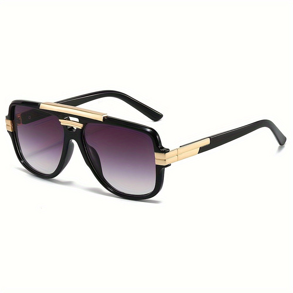 Retro Full-Rim Glasses - Zinc Alloy Frame & PC Lenses, for Casual Outfits
