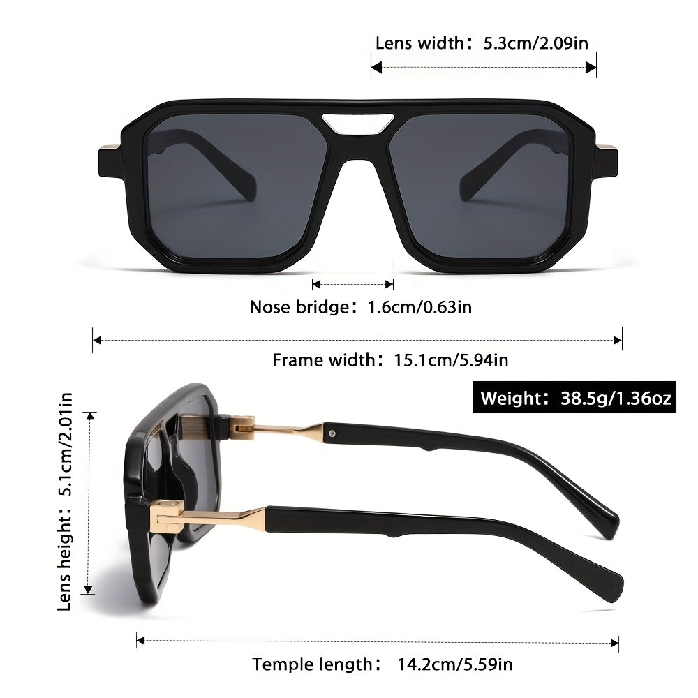 Unisex Oversized Square Retro, Tortoiseshell Arms, Fashion Shades for Men Women, Comes with Case and Cleaning Cloth, Ideal for Daily Wear