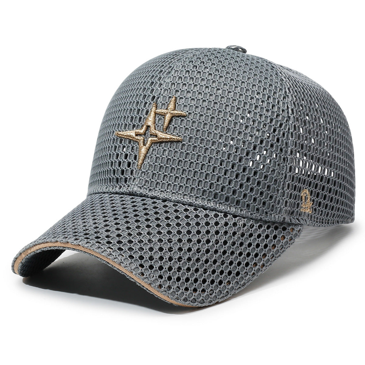 [Breathable Mesh Cap] New Breathable Mesh Baseball Cap, Unisex Star Embroidered Peaked Hat, Outdoor Casual Sunshade Cap