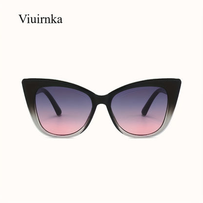 Cat Eye Sunglasses for Women, Y2K Retro Luxury Fashion Glasses with UV Protection, Trendy Vintage Design for Beach Vacation Cruise Party — Includes Protective Case & Cleaning Cloth