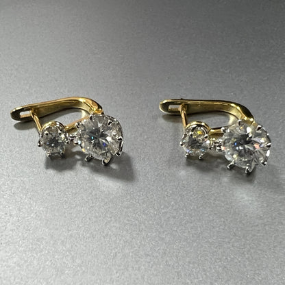 S925 Sterling Silver Screw Back Stud Earrings - Hip Hop Gold Ear Studs for Women & Men, Secure Screw-Back Setting, Perfect for Wedding, Birthday & Anniversary Gift