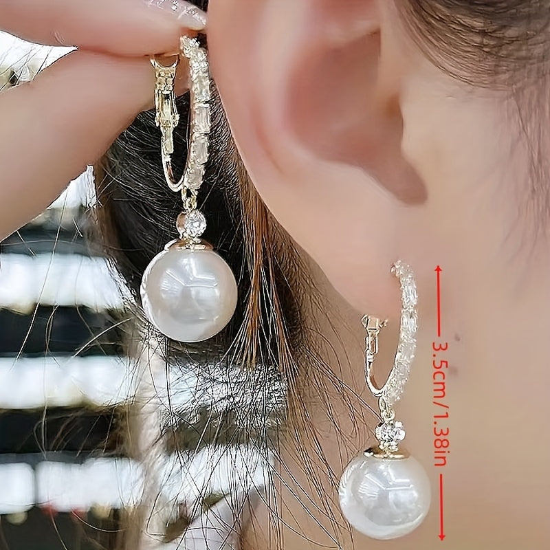 1 Pair Of Bohemian Style Sparkling Synthetic Cubic Zirconiaia Round Pendant Earrings, Suitable for Teenagers And - Stylish Geometric Design, Perfect for Banquets, Parties, Daily Festivals, Wearing Perfect Jewelry Gifts, for Teenager