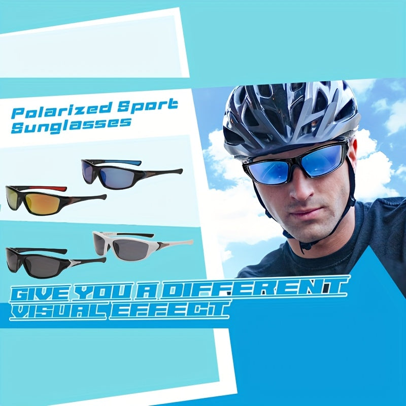 4 Pairs Sports Sunglasses for Men And Women, Full Frame UV Protection, Ultra-Light PC Frame, PC Lens, Very Suitable for Cycling, Rock Climbing, Running, Fishing - Outdoor Leisure Travel Sunglasses for Men And Women
