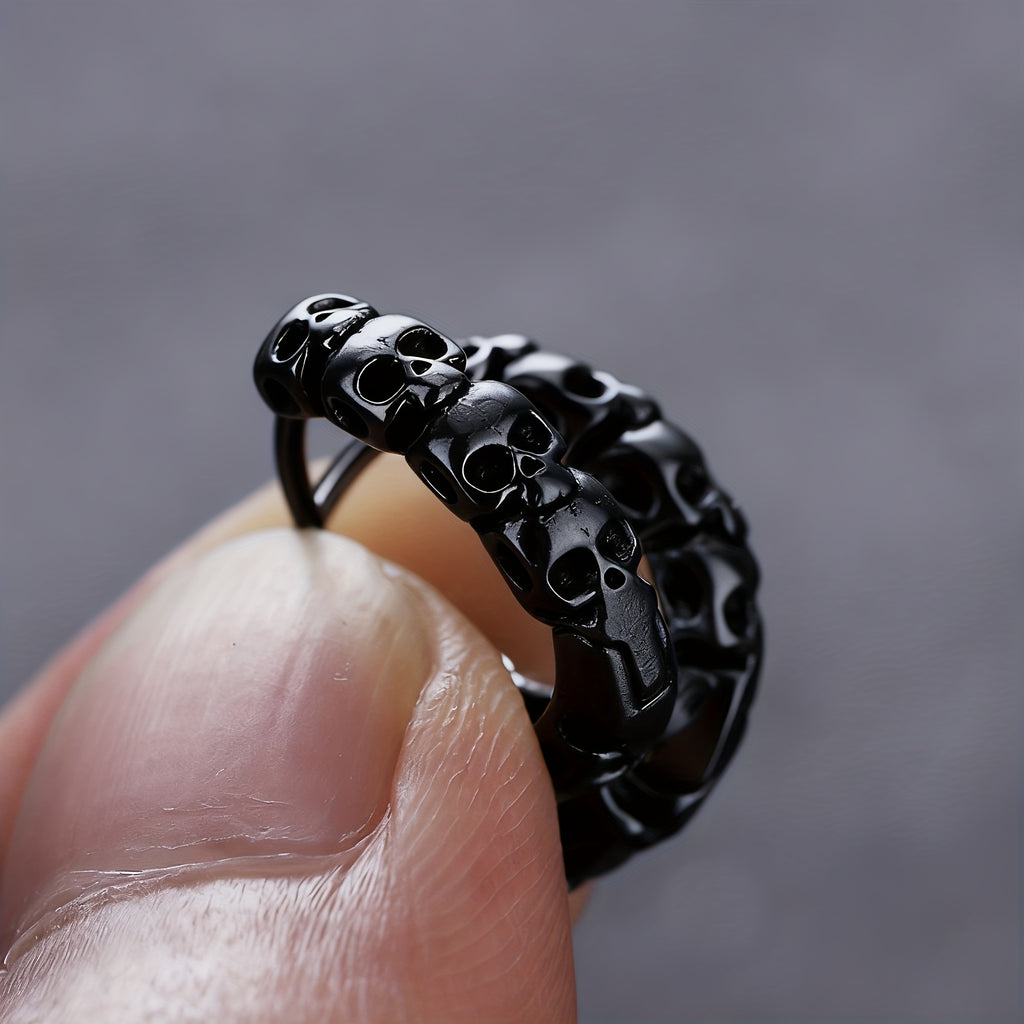 1 Pair of Fashionable Circular Earrings for Women, with Gothic Skull Design, Anti-Allergy, Suitable for Both Men And Women, As a Gift for Daily Halloween Parties