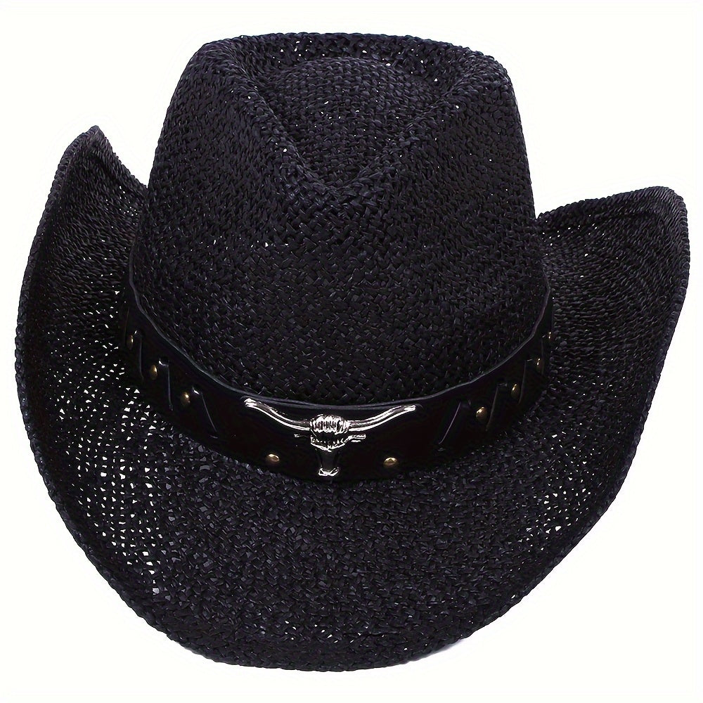 Men & Women's Straw Cowboy Hat W/Hat Band