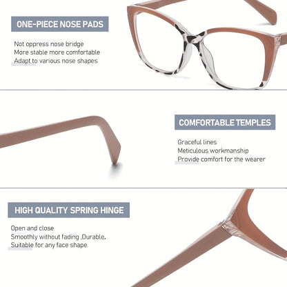 Cat Eye Reading Glasses 5 Pack for Women Men - Retro Full Frame Readers +1.0 +1.5 +2.0 +2.5 +3.0 +3.5 +4.0 Magnification, 5 Color Options, Vintage Fashion Eyewear for Daily Office Reading Use