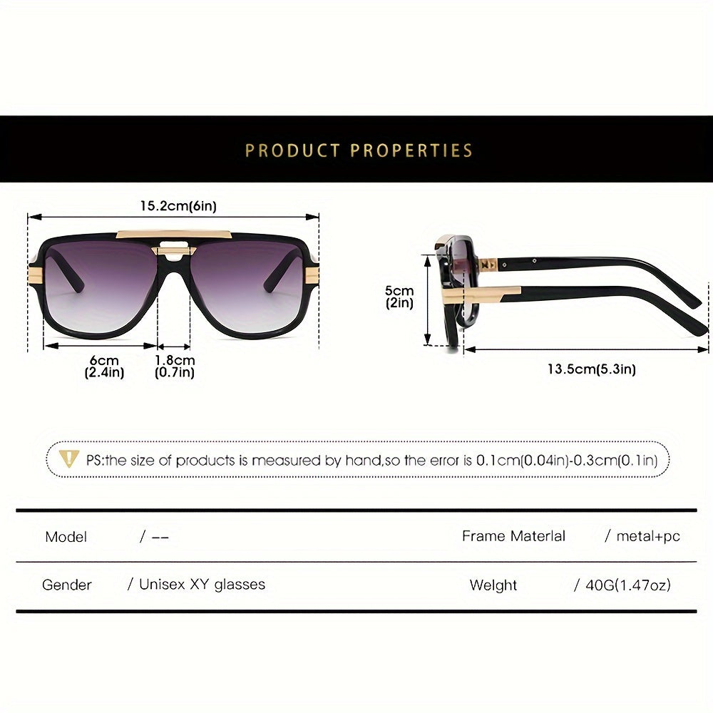 Retro Full-Rim Glasses - Zinc Alloy Frame & PC Lenses, for Casual Outfits