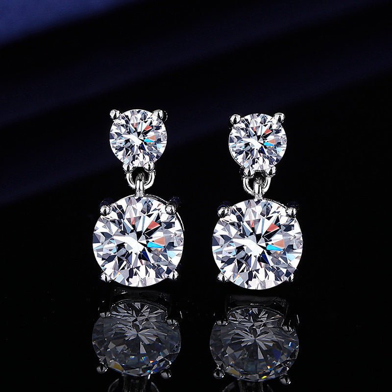 [Christmas Valentine's Day] 5Carats Moissanite Stud Earrings for Women, 925 Sterling Silver Drop Earrings, Fine Jewelry Gifts for Women Men, Christmas Gifts for Ladies Mother Father, Valentine's Day Gifts for Women Men