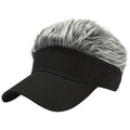 Men's Baseball Golf Hat Cap Sun Visor Wig Hat with Fake Flair Hair Outdoor Sports