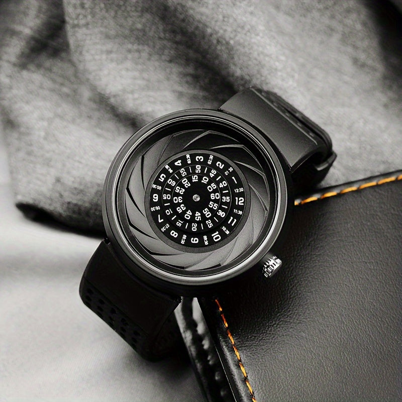 Concept Password Dial Quartz Watch for Men – Unique Fashion Wristwatch with Extra Strap & Tools, Novel Sport Design, Cool Gift Idea