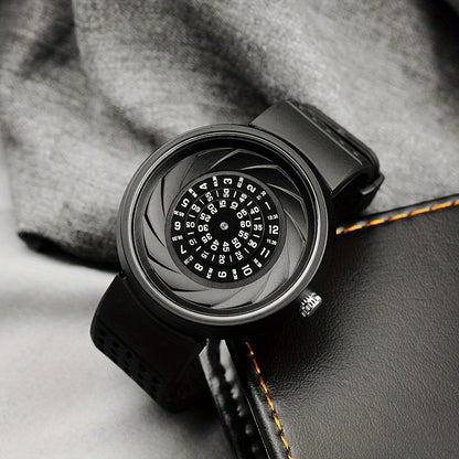 Concept Password Dial Quartz Watch for Men – Unique Fashion Wristwatch with Extra Strap & Tools, Novel Sport Design, Cool Gift Idea