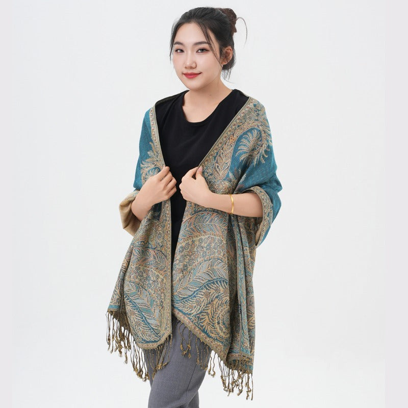 Phoenix Tail Thicker Paisley Pashmina Scarf