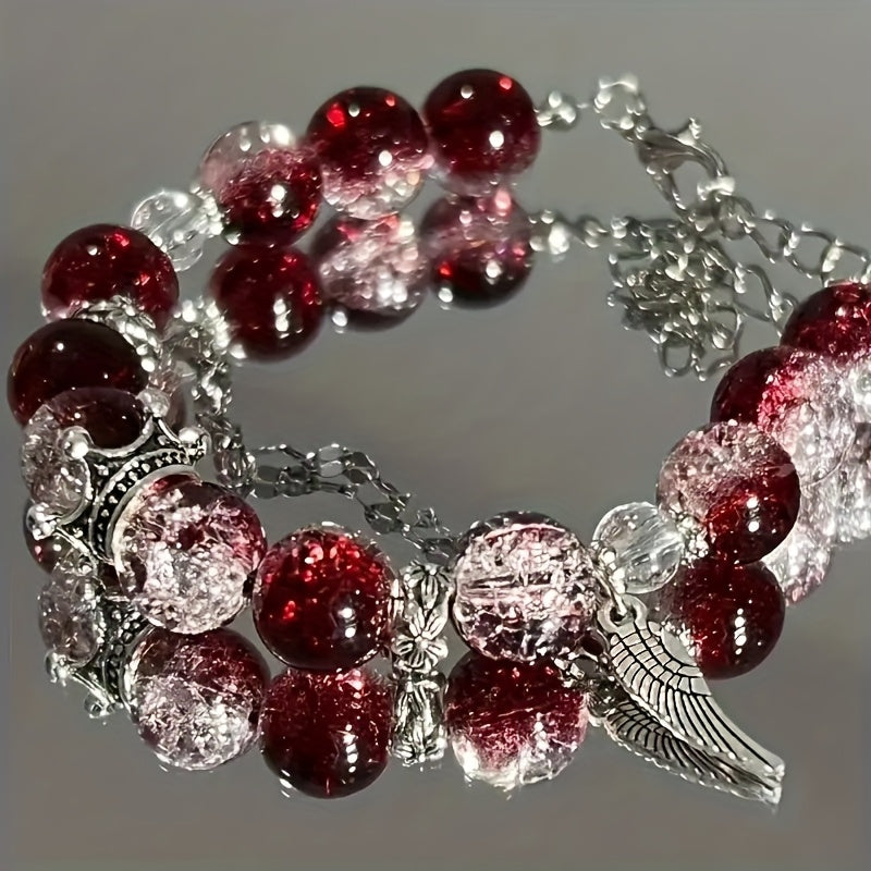 47pcs Bohemian Glass Bead Stretch Bracelets Set - with Star Floral & Butterfly Heart Pendant, Perfect for Daily Wear Casual Attire Party Jewelry Holiday Gifts