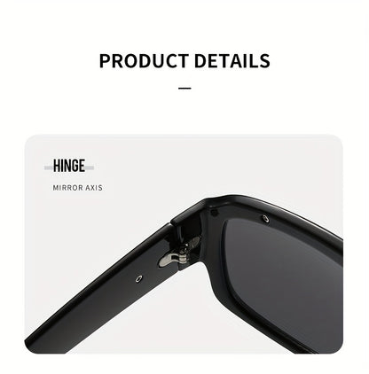 Cyberpunk Square Fashion Glasses for Men – Metal Frame Street Style Lightweight Eyewear, Trendy Unisex Shades in Multiple Colors, Luxury Polished Daily Wear Sunglasses & Gift Idea