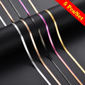 Set of 5 Timeless And Long-Lasting Stainless Steel Blade Chain Necklaces - Unisex Flatsake Couple Style, Hypoallergenic Collarbone Chain, Sweat-Resistant Beach Necklace