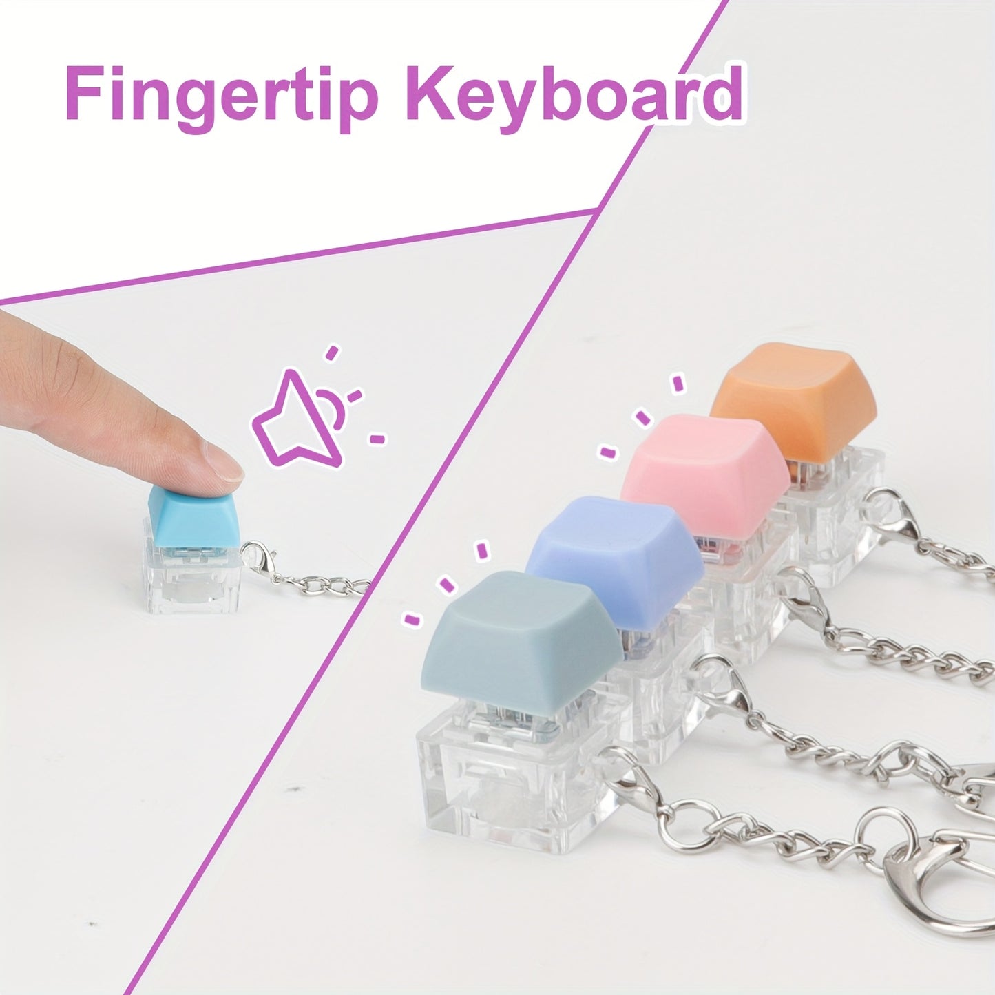 Mechanical Keycap Keychain Set 28 Pcs - Clicky Fidget Finger Clicker with Audible Click Sound, Real Switch Feel Keycap Pendants for Gamers Typists, DIY Collectible Desk Toy Gift for Men Women
