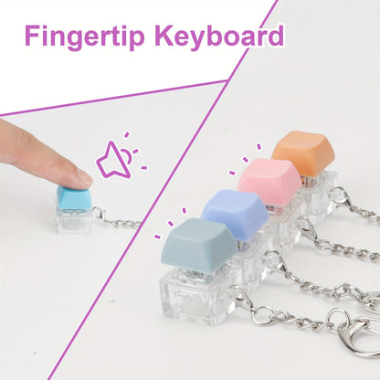 Mechanical Keycap Keychain Set 28 Pcs - Clicky Fidget Finger Clicker with Audible Click Sound, Real Switch Feel Keycap Pendants for Gamers Typists, DIY Collectible Desk Toy Gift for Men Women