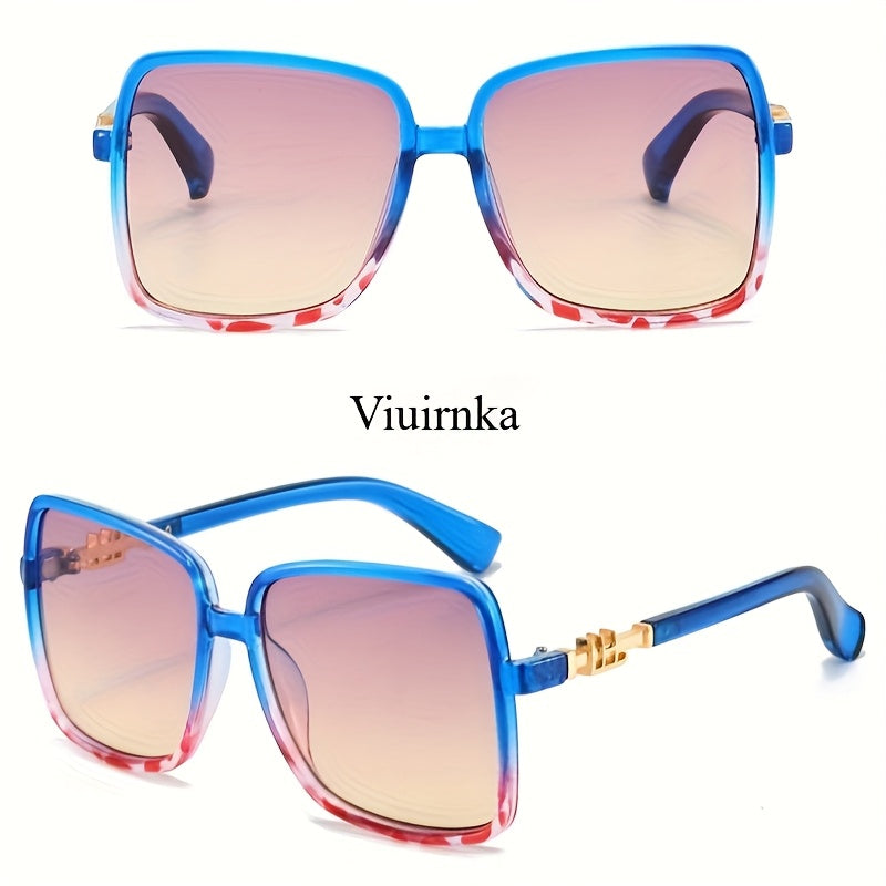 Oversized Vintage Sunglasses Unisex Two-Tone Frame Premium Fashion Eyewear Beach Vacation Travel Party Daily Wear Includes Glasses Case Men Women