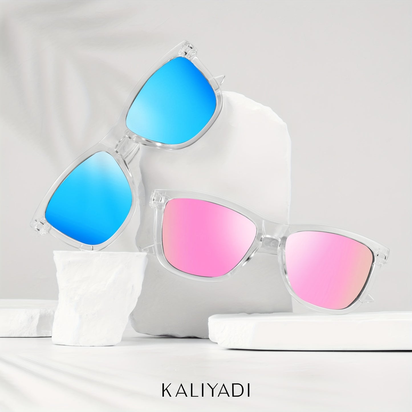 Polarized Sunglasses for Women 3 Pack - Trendy Gradient Fashion Shades in Ice Blue Purple Pink Black Brown, Stylish UV Protection Eyewear for Shopping Street Photography Decoration Daily Wear