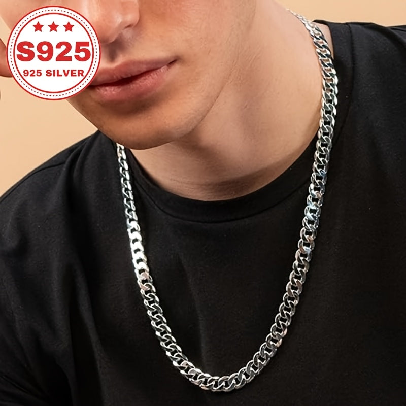 8mm 925 Cuban Link Chain, Classic Cuban Link Design, Exquisite and Stylish, Available in Multiple Sizes, the Perfect Gift for a Lover, Family, or Friend