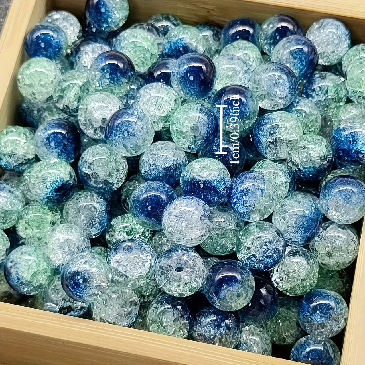 Set of 399 Assorted Colored Stone Beads | 10Mm Shimmering Crackle Round Beads, Carefully Selected in Various Colors | Ideal for Creating Jewelry And Additions