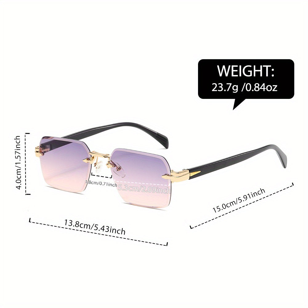 Metal Gradient Sunglasses for Men – HD Cut-Edge Lenses Light Luxury Street Style Eyewear, Unisex Fashion Shades in Green & Grey, Perfect Birthday Gift Idea