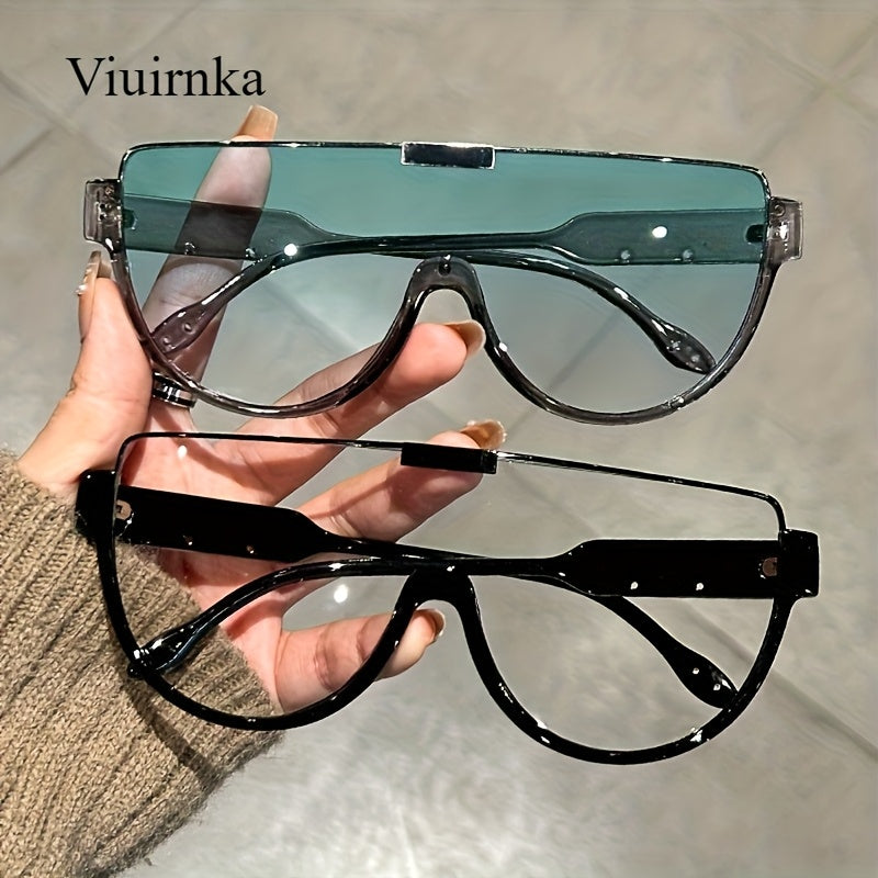 Trendy Unisex Oversized Semi-Circular Glasses - Glare-Resistant Shades Ideal for, Trips, And Daily Activities; Built to Last with Style