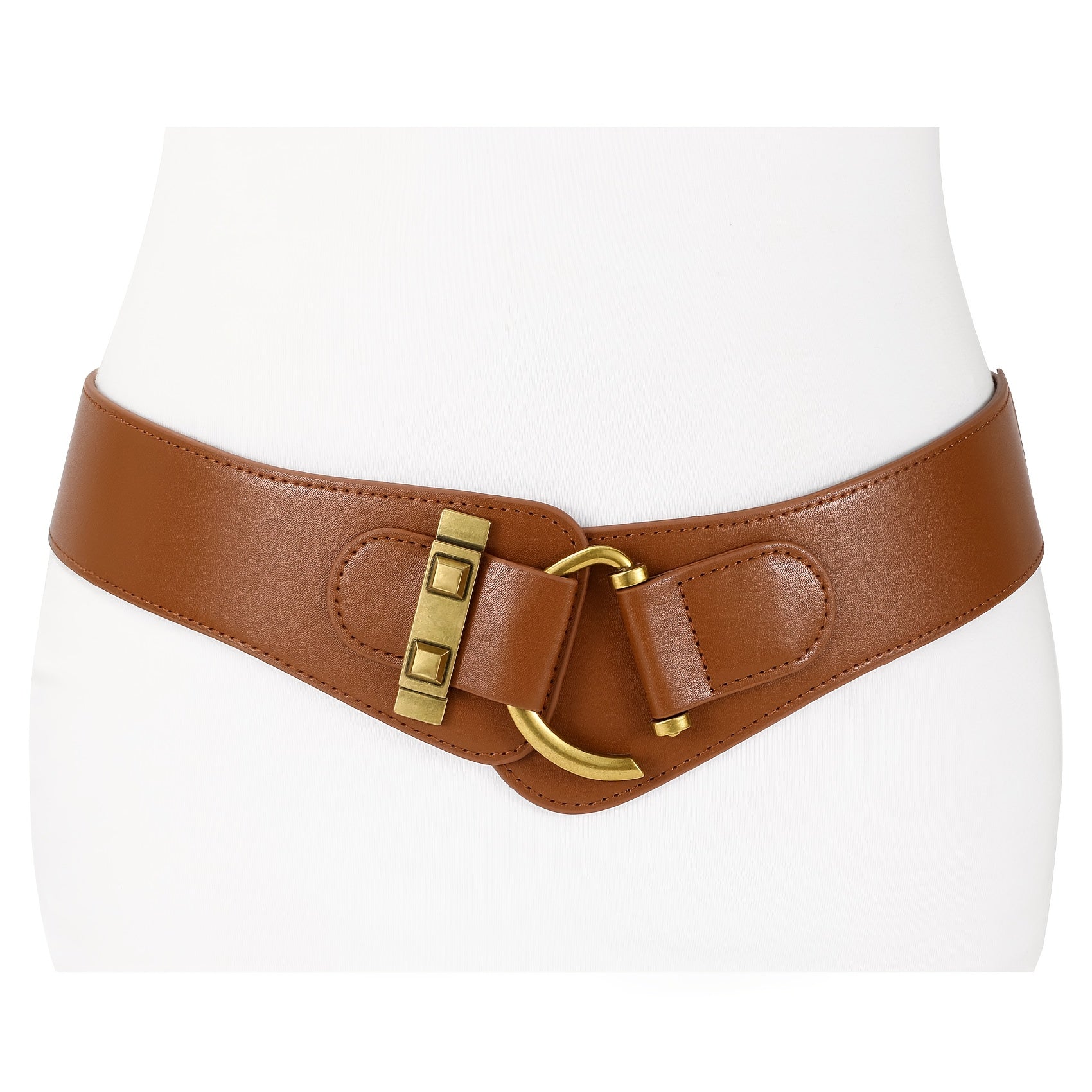 Women's Elastic Waist Belt Retro Vintage Stretch Waistband for Dresses Skirts Holiday Outfits Fashion Accessories S-4XL Black Brown Coffee
