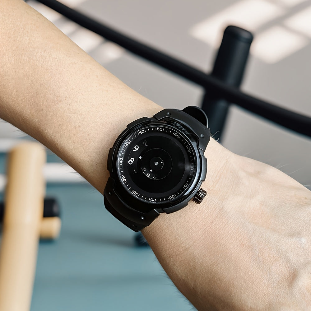 Unisex Sport Watch | Creative Design Quartz Wristwatch with Round Dial & Rubber Strap, Casual Fashion Sport Watch for Men & Women in Black & White