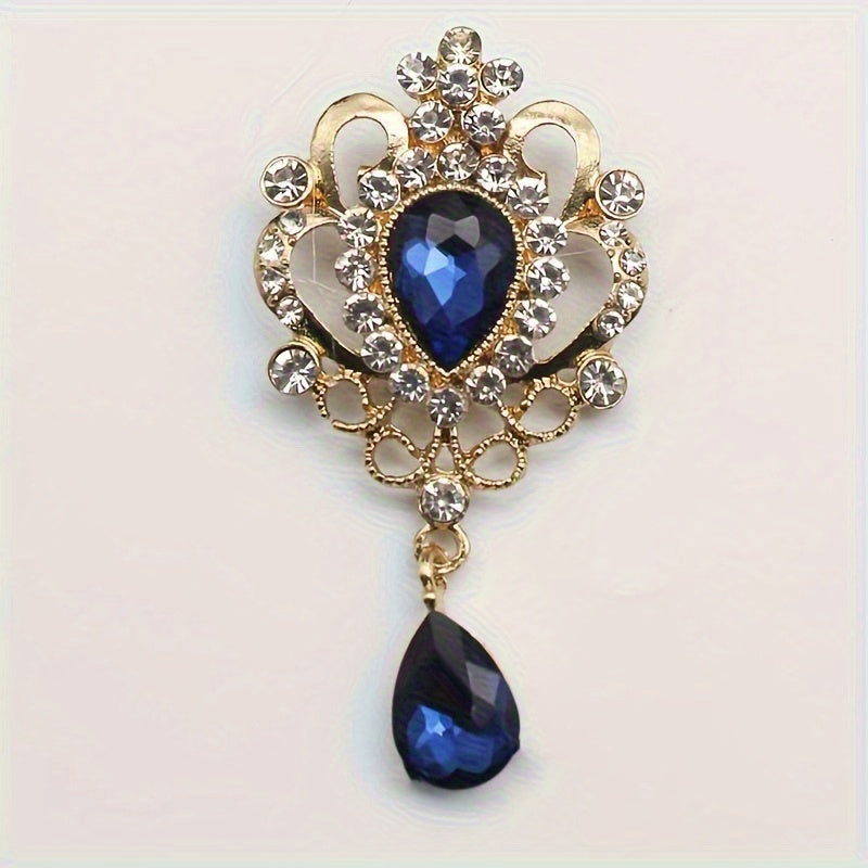 10pcs Droplet Shaped Rhinestone Detachable Brooch Retro Jewelry Additions