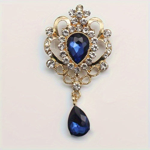 10pcs Droplet Shaped Rhinestone Detachable Brooch Retro Jewelry Additions