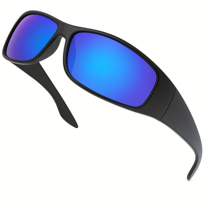 Polarized Wrap Around Sunglasses Super Dark Lens Lightweight Glossy Matte Frame Black Blue Yellow UV Protection Driving Outdoor Sports Men Women