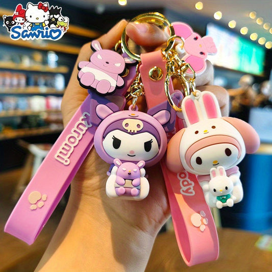 Sanrio Keychain Set 7 Pack | Cute Cartoon Character Bag Charm & Car Key Decoration, Lucky Pendant for Back to School, Halloween & Christmas Gift for Girls