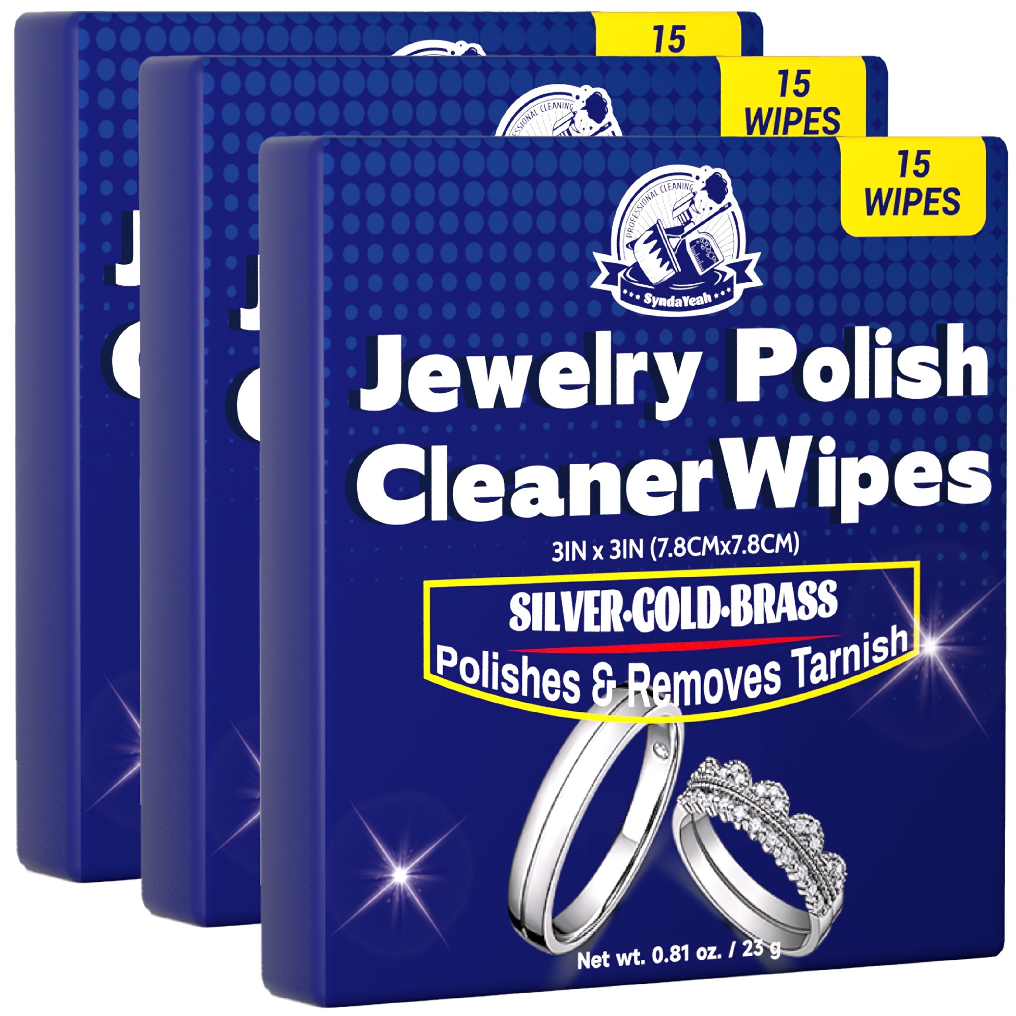 15 Wipes Premium Jewelry Cleaning Cloth Set - Microfiber Polishing Sheets for Golden, Silvery, Rings, Necklaces, Bracelets - Large Surface Care Tool for Daily Shine Maintenance - Restores Luster - Travel & Home Use Compact Travel Design