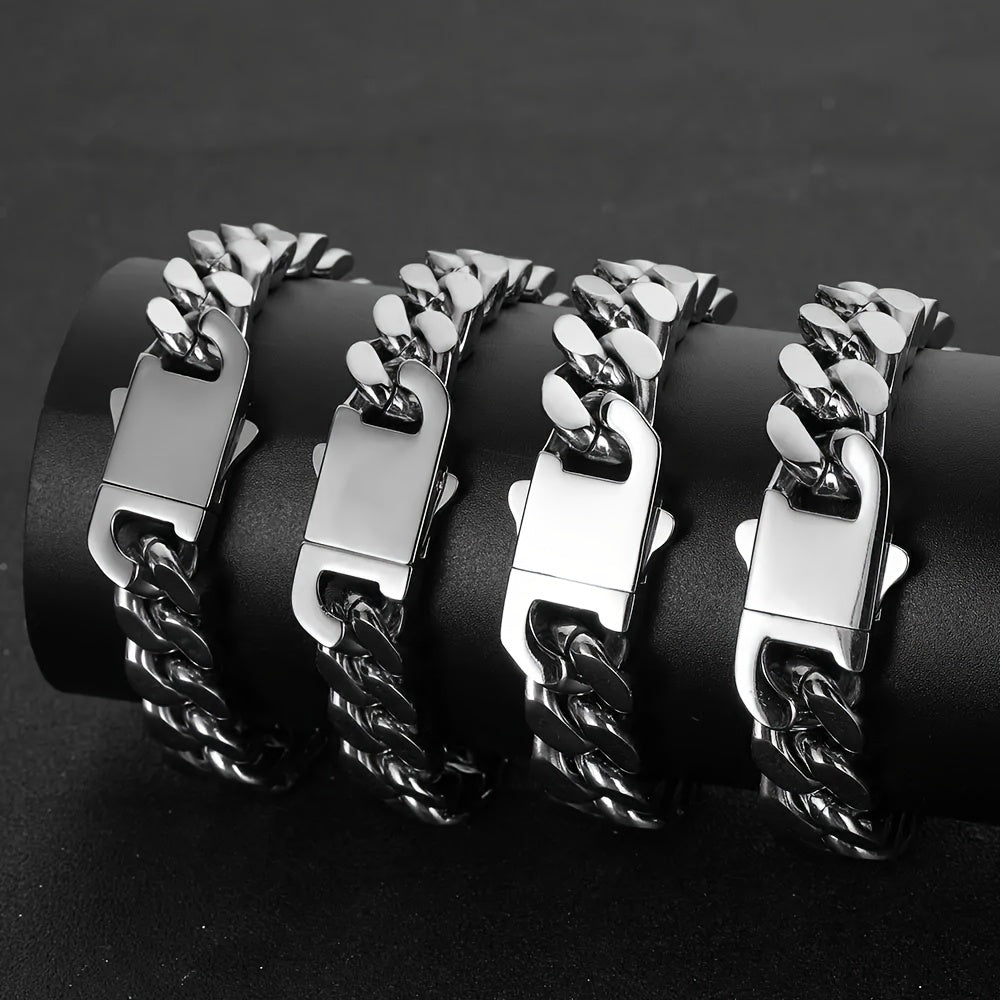 Chunky Miami Hip Hop Neck Chains for Men And Boys, Featuring a 14MM Thick Cuban Chain Necklace And Bracelet