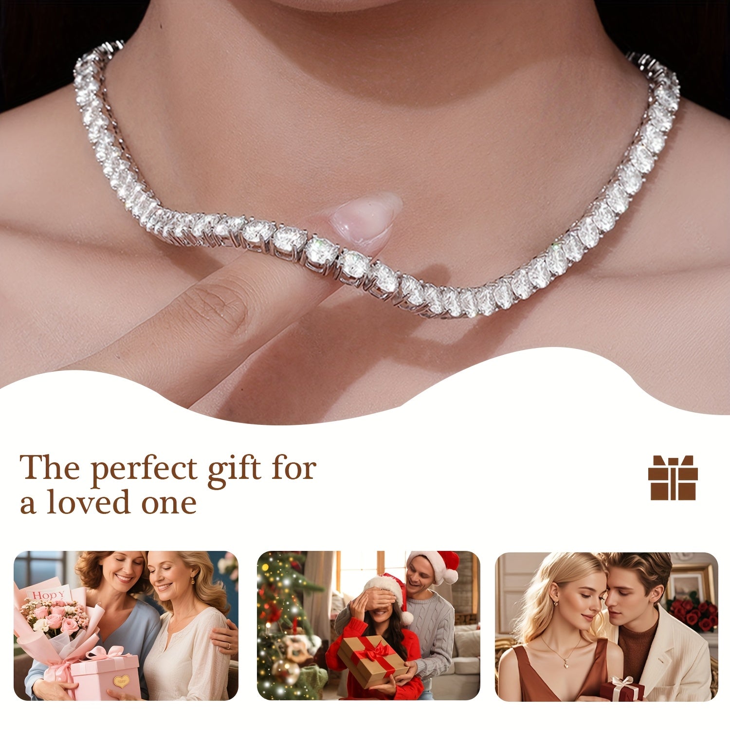 4Mm moissanite Tennis Necklace, S925 925 Silver Men'S Necklace, Elegant moissanite Jewelry, Available in 18/20/22/24 Inches, Perfect for Banquets/Parties/Dinners, High-End Gifts for Celebrations | Weddings | Birthdays | Christmas | Valentine'S Day