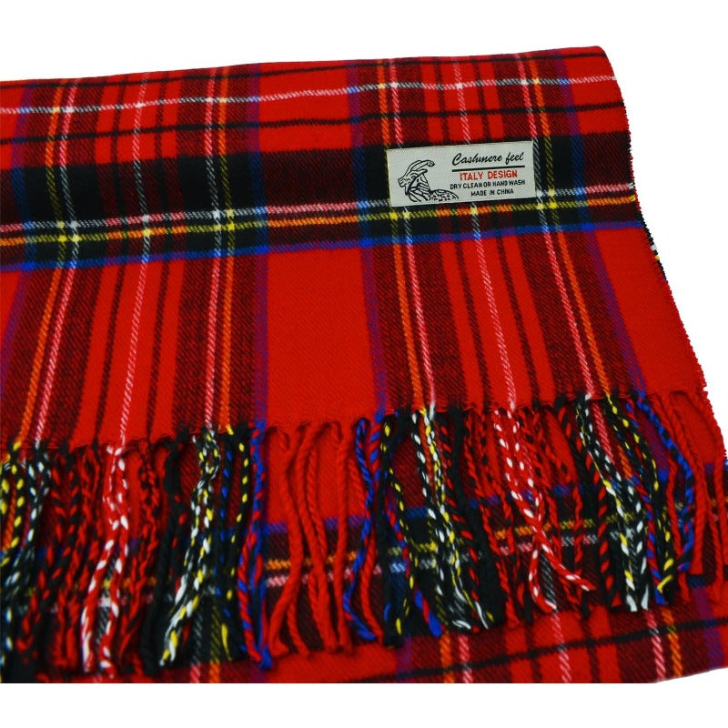 Scottish Stewart Tartan Plaid Luxurious Winter Scarf Soft Cashmere Feel 72"x12", Scottish Heritage Holiday Gift