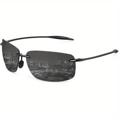 Sports Sunglasses Polarized TR90 Rimless - UV400 Lightweight Frameless Men Women Running Fishing Baseball Cycling Hiking Golf 4 Colors