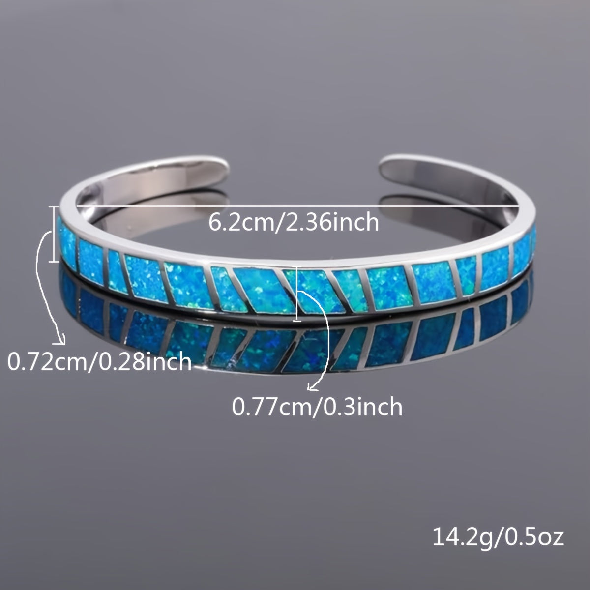 925 Sterling Silver Opal Bracelet – Adjustable Vintage Chain Bracelet for Women, Elegant Blue Pink White Gemstone Jewelry for Daily Wear & Special Occasions