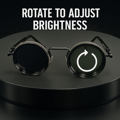 Steampunk Sunglasses Rotatable Flip-Up Lens UV400 Polarized - Vintage Round Goggles Men Women Cosplay Festival Travel Photography 2 Styles